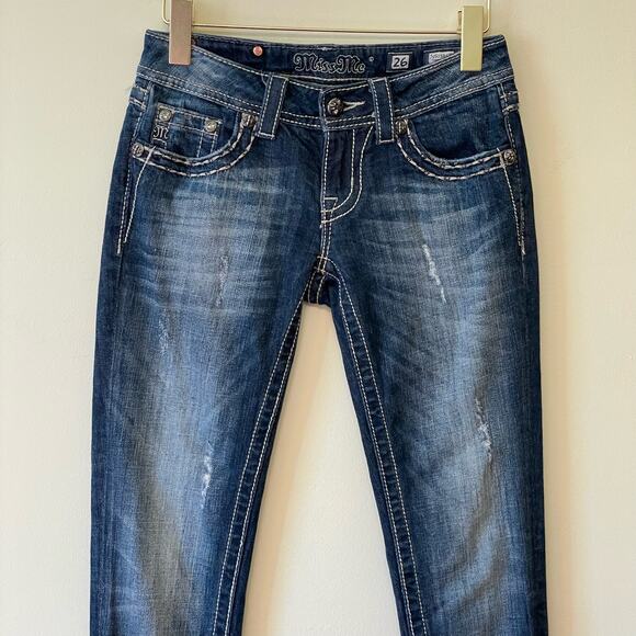 Miss Me Women's Skinny Jeans - Dark Blue - Picture 2 of 7